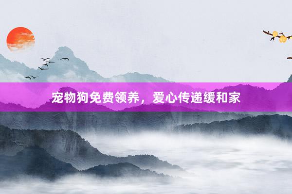 宠物狗免费领养，爱心传递缓和家
